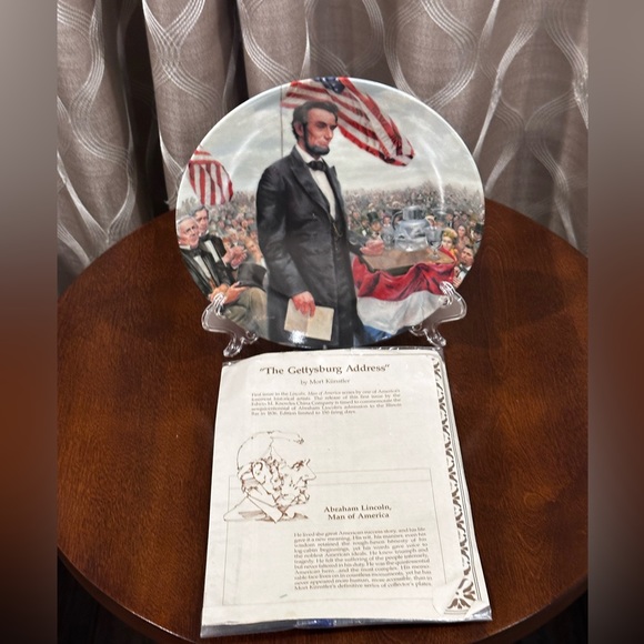 Knowles, "The Gettysburg Address", 1986, Lincoln Man of America Bradex Plate - Picture 4 of 9